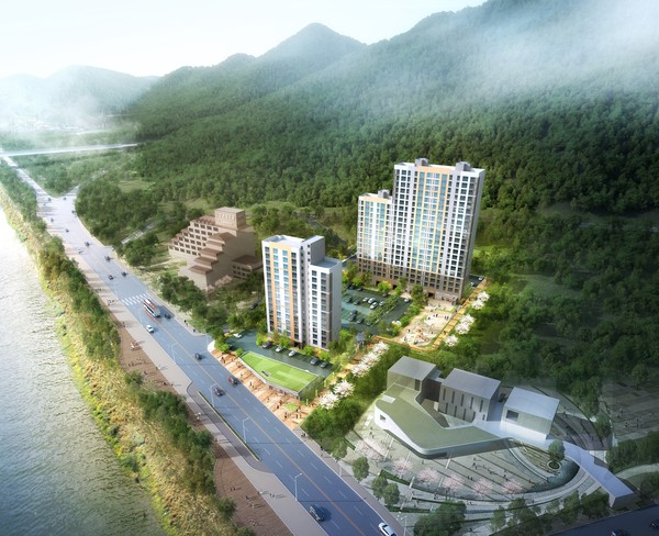 ▲ 올해 착공되는 단양군립임대아파트 조감도.ⓒ단양군