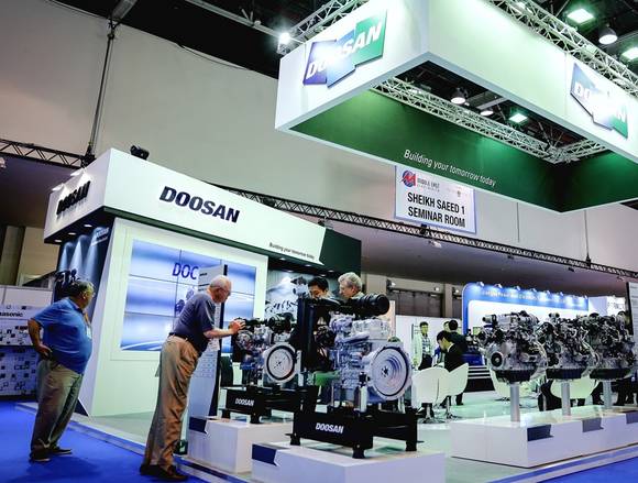 ▲ 두산인프라코어는 오는 16일까지 3일간 '2017 중동 전력 전시회(MEE)에 참가한다고 13일 밝혔다.ⓒ두산인프라코어