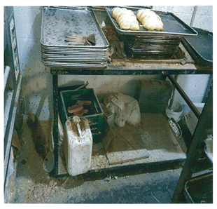 ▲ 위생 취급기준 위반한 제과점. ⓒ식약처