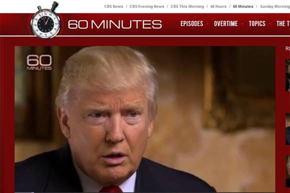 ▲ 도널드 트럼프 미국 대통령이 새로운 보건정책 '트럼프케어'를 계획하고 있다.ⓒ美CBS '60분' 홈페이지 캡쳐