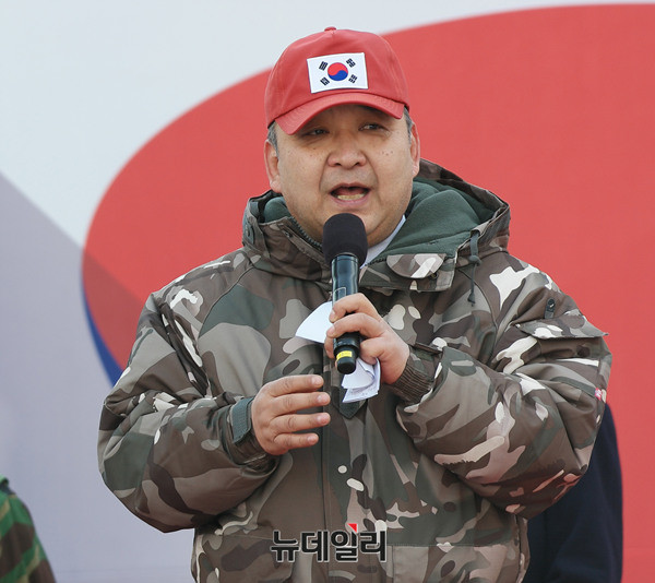 ▲ 정광용 '대통령 탄핵기각을 위한 국민총궐기 운동본부' 대변인. ⓒ뉴데일리 정상윤 기자