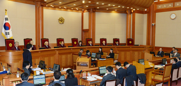 ▲ 헌법재판소가 20일 대심판정에서 15차 변론기일을 열었다. ⓒ뉴시스