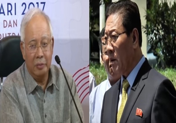 ▲ 김정남 암살 사건을 계기로 말레이시아 내에서 북한과의 수교를 끊는다는 등의 ‘反북한’ 정서가 거세지고 있는 것으로 알려졌다. 사진은 (왼쪽부터) 나집 라작 말레이시아 총리, 강 철 駐말레이시아 북한 대사.ⓒ'더 스타 온라인' 영상 캡쳐