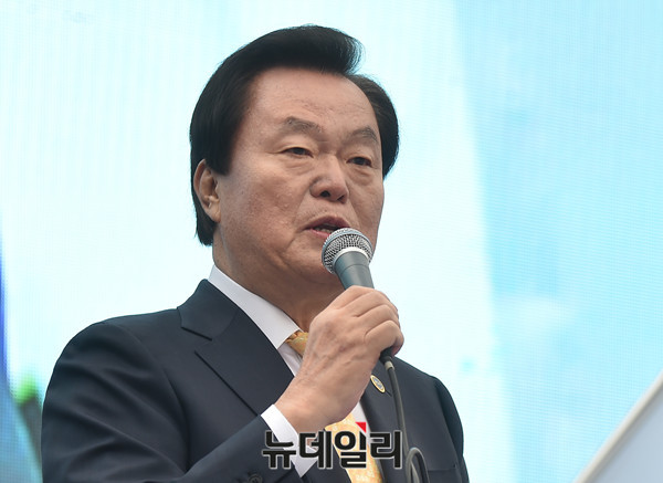 ▲ 김경재 자유총연맹 총재.ⓒ뉴데일리 이종현 기자