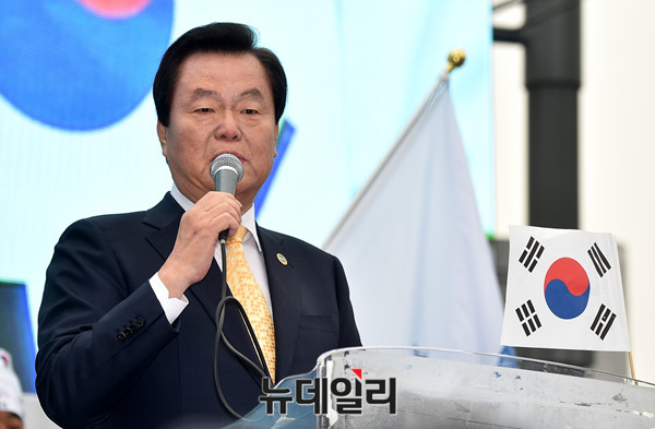 ▲ 김경재 한국자유총연맹 총재. ⓒ뉴데일리 이종현