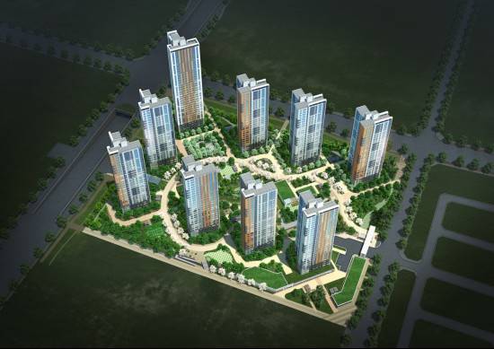 ▲ 고덕신도시 자연&자이 조감도.ⓒGS건설