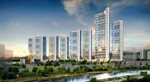 ▲ '울산송정 금강펜테리움 그린테라스' 투시도. ⓒ금강주택