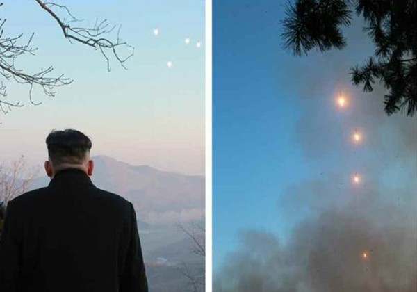 ▲ 미국 백악관이 한국 내 '사드(THAAD)' 배치를 통해 북한의 탄도미사일에 대한 방어조치를 강화할 것이라고 밝혔다. 사진은 북한 노동당 기관지 '노동신문'의 7일 보도 일부로, 6일 북한 탄도미사일 발사 현장을 찾은 김정은이 날아가는 미사일을 바라보고 있는 모습.ⓒ北선전매체 홈페이지 캡쳐