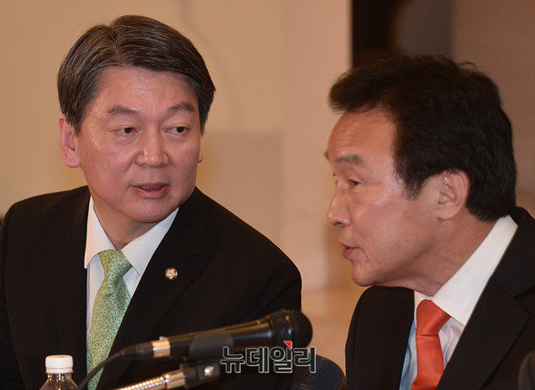 ▲ 국민의당 안철수 전 대표와 손학규 전 대표. ⓒ뉴데일리 정상윤 기자