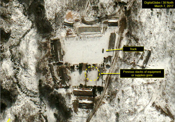 ▲ 美38노스가 공개한 北풍계리 핵실험장 지휘통제시설의 위성사진. ⓒ美38노스 관련화면 캡쳐