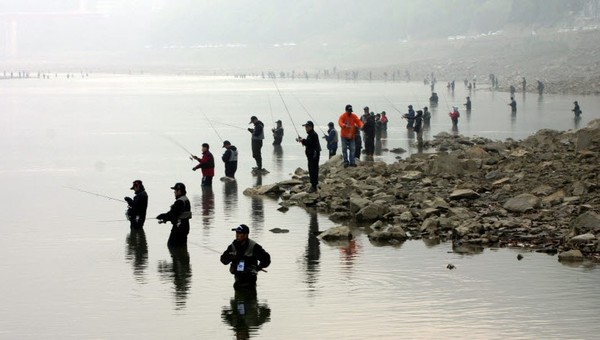 ▲ 단양 남한강 일원에서 낚시를 하고 있는 강태공들 모습.ⓒ단양군