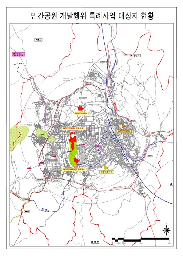 ▲ 민간공원 위치도.ⓒ대전시