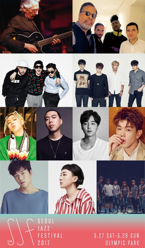 ▲ 첫째 줄 왼쪽부터 팻 마티노, 스탠리 클락 밴드, 에픽하이, 넬, 지코, 비와이, 로이 킴, 에릭 남, 곽진언, 선우정아, 즈스파ⓒ프라이빗커브
