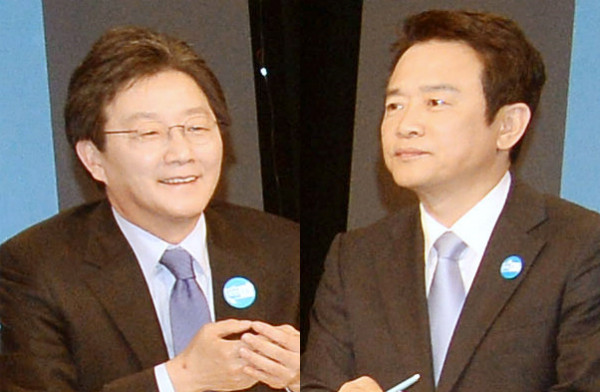 ▲ 20일 지상파3사·YTN 생방송 TV토론에 임한 바른정당 유승민 의원과 남경필 경기도지사. ⓒ뉴시스 사진DB