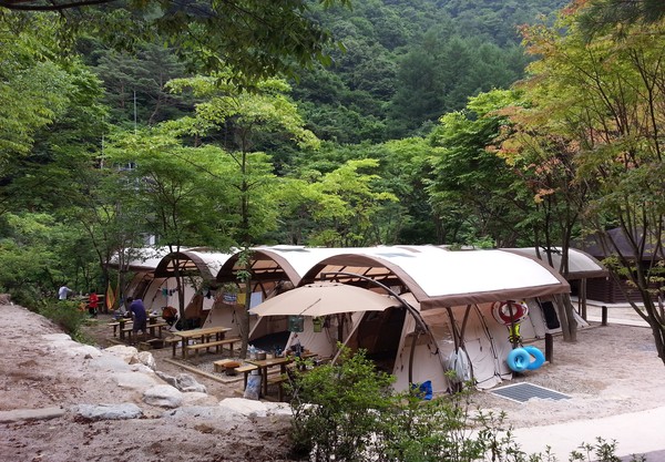 ▲ 남천야영장 모습.ⓒ소백산국립공원