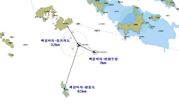 ▲ 세월호 현장 위치도.ⓒ해양수산부