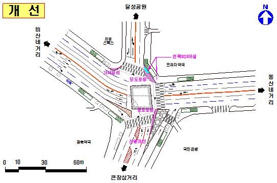 ▲ 대구 큰장네거리 횡단보도 설치 도면.ⓒ대구시 제공