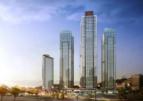 ▲ 힐스테이트 아티움시티 야경투시도. ⓒ 현대건설