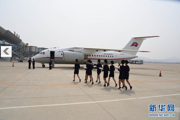 ▲ 中단둥과 北평양을 잇는 전세기편이 28일 첫 운항을 시작했다고 中관영매체들이 일제히 보도했다. 사진은 中단둥 공항에 내린 北고려항공 전세기. ⓒ中인민망 조선어판 관련보도(신화망) 화면캡쳐