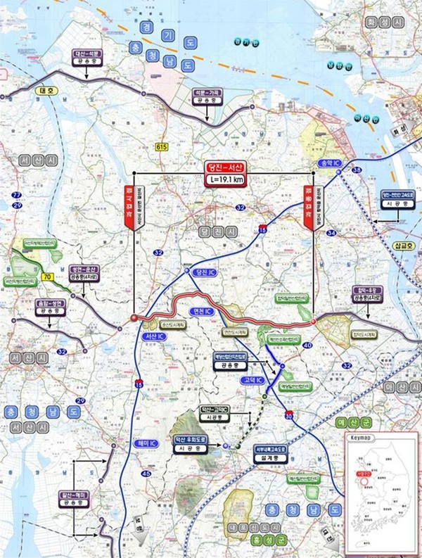 ▲ 당진~서산 국지도 위치도.ⓒ대전국토청