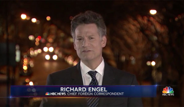 ▲ 분쟁전문기자로 유명한 리처드 엥겔 기자도 '북한 위협' 관련 보도를 맡았다. ⓒ美NBC뉴스 관련보도 화면캡쳐.
