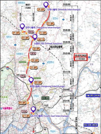 ▲ 구리~포천고속도로 노선도. ⓒ 뉴데일리경제DB