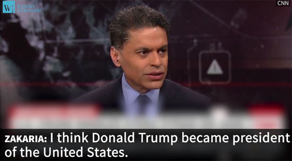 ▲ 유명 정치경제학자이자 美CNN의 간판 언론인으로 꼽히는 피라드 자카리아는 대선 전부터 트럼프를 비판해 왔다. 그 또한 이번 '시리아 공격'을 두고 트럼프를 칭찬했다. 이 일은 현재 영미권 언론에서도 화제가 되고 있다. ⓒ'웨스턴 저널리즘' 관련보도 화면캡쳐-美CNN 관련보도.