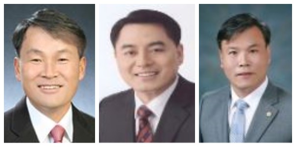 ▲ (왼쪽부터)이상정 의원, 윤해명 의원, 안효익 의원.ⓒ음성·증평·옥천군의회