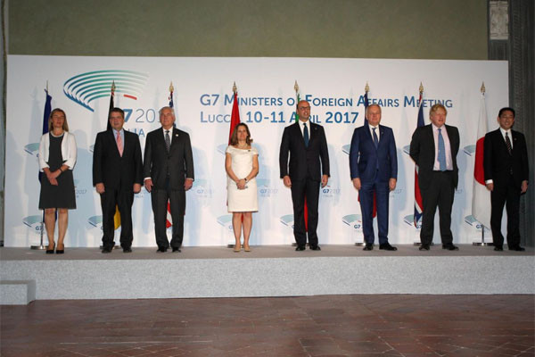 ▲ 이탈리아 토스카나 루카에서 열린 'G7 외무장관 회담'에서 북한을 규탄하고 핵무기 및 탄도미사일 개발 중단을 촉구하는 언론성명이 채택됐다고 한다. ⓒ2017 이탈리아 루카 G7외교장관 회담 홈페이지 공개사진.