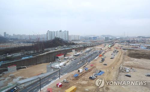 ▲ 한창 개발이 진행 중인 SRT동탄역 인근. ⓒ 연합뉴스