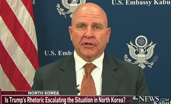 ▲ 허버트 맥마스터 美백악관 국가안전보장회의(NSC)이 16일(현지시간) 美‘ABC’ 방송 ‘This Week’에 출연해 인터뷰를 하고 있는 모습.ⓒ美‘ABC’ 방송 ‘This Week’ 방송분 캡쳐