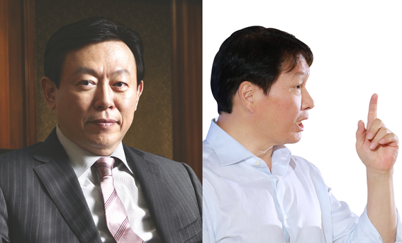 ▲ 롯데 신동빈 회장(왼쪽)과 SK 최태원 회장(오른쪽)의 모습.ⓒ각 사