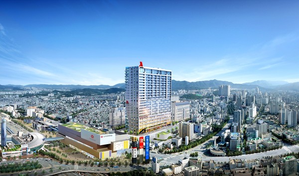 ▲ ‘대구 메리어트 호텔&레지던스’ 항공조감도.ⓒ메리어트호텔