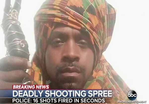 미국 캘리포니아에서 30대 흑인 남성이 백인들을 향해 무차별 총기난사를 벌여 3명이 사망했다. 사진은 체포된 용의자 코리 알리 무함마드.ⓒ美'ABC뉴스' 보도영상 캡쳐