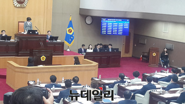 ▲ 충북도의회가 19일 제355회 임시회에서 충북경제자유구역청 사업 전반에 대한 행정사무조사 특별위원회 구성을 가결했다.ⓒ김종혁 기자