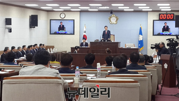 ▲ 충북 청주시의회 임시회 장면.ⓒ김종혁 기자
