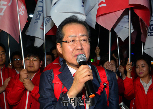 ▲ 자유한국당 홍준표 후보. ⓒ뉴데일리 공준표 기자