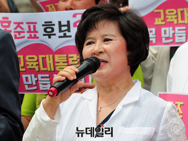 ▲ 이경자 공교육살리기학부모연합 대표. ⓒ뉴데일리 공준표 기자