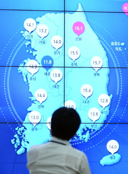 ▲ 제19대 대통령선거일인 9일 오전 경기 과천 중앙선거관리위원회 상황실 대형모니터에 투표현황이 실시간 집계되고 있다. 선관위는 높은 사전투표율과 길어진 투표시간 등을 감안하면 최종 투표율은 80%를 넘길 것으로 보고 있다. ⓒ 뉴시스