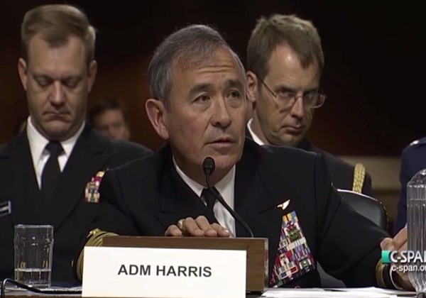 ▲ 최근 중국이 북한에 대한 압박을 강화하는 대가로 대중(對中) 강경파로 손꼽히는 해리 해리스 美태평양함대 사령관의 경질을 요구했다는 일본 매체의 보도가 나왔다. 그러자 중국 정부와 관영 매체는 이 같은 보도는 ‘가짜뉴스’라며 강하게 반발하고 나섰다. 사진은 해리 해리스 美태평양함대 사령관.ⓒ美케이블 텔레비전 네트워크 'C-SPAN' 보도영상 캡쳐