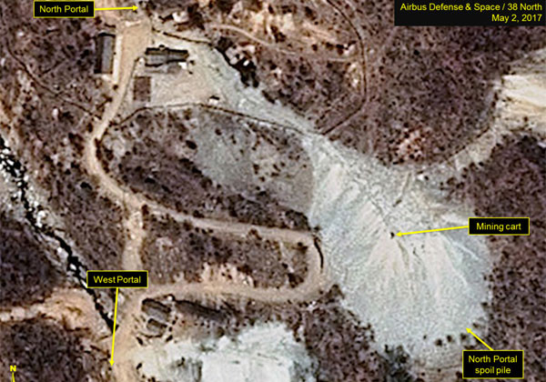 美'38노스'가 공개한 北함경북도 길주군 풍계리 핵실험장의 모습. ⓒ美38노스 관련보도 화면캡쳐.