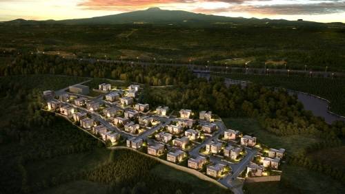 ▲ '제주의 강남' 노형동에 들어서는 41가구 규모 단독형 타운하우스 다담하우제 야경조감도. ⓒ ㈜다담하우징