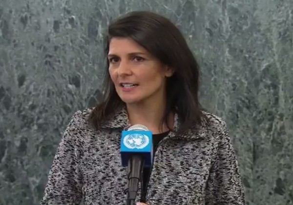 ▲ 미국이 북한의 금지화학물질 생산 특허 출원을 지원한 세계지적재산기구(WIPO)를 비판했다. 사진은 니키 헤일리 유엔 주재 미국대사.ⓒ英'BBC' 보도영상 화면캡쳐