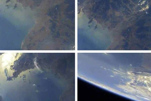 ▲ 北노동당 기관지 '노동신문'이 '북극성-2형'에 설치된 촬영기를 통해 찍은 지구 모습이라며 공개한 사진.ⓒ北선전매체 홈페이지 캡쳐