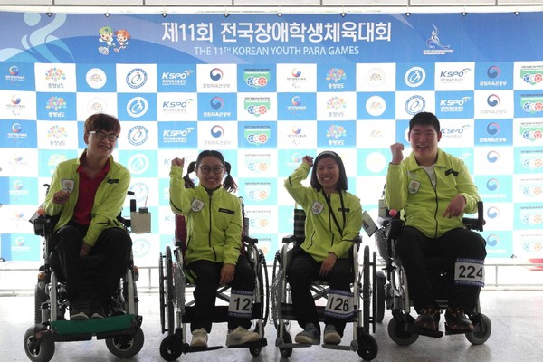 ▲ ‘제11회 전국장애학생체육대회’에 참가한 충북 충주소재 숭덕학교 학생들.ⓒ충북교육청