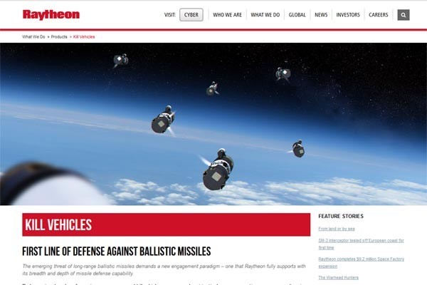 ▲ 미군의 GBI 미사일에는 EKV라는 특별한 요격체계가 탑재돼 있다. 우주공간에서 적 핵탄두를 쫓아가 직접 파괴하는 장치다. ⓒ美레이시온社의 EKV 설명화면 캡쳐.