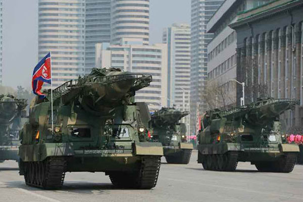 북한이 지난 4월 25일 인민군 창건일 열병식에 공개했던, 스커드 개량 ASBM(대함 탄도미사일). ⓒ北선전매체 화면캡쳐.