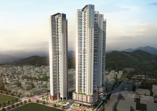 ▲ 충북 청주시 북문로에 건설중인 코아루휴티스 조감도.ⓒ청주시