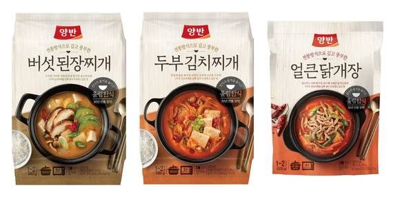 ▲ 동원F&B '올림한식 양반 국탕찌개' 3종. ⓒ동원F&B