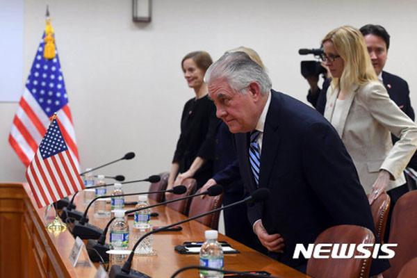 ▲ 렉스 틸러슨 美국무장관이 "대북제재와 관련해 세컨더리 보이콧을 준비 중"이라고 밝혔다. 사진은 지난 3월 첫 방한 당시 틸러슨 장관. ⓒ뉴시스. 무단전재 및 재배포 금지.